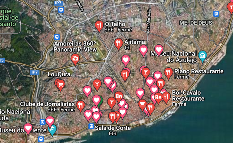 Carte de mes adresses à Lisbonne